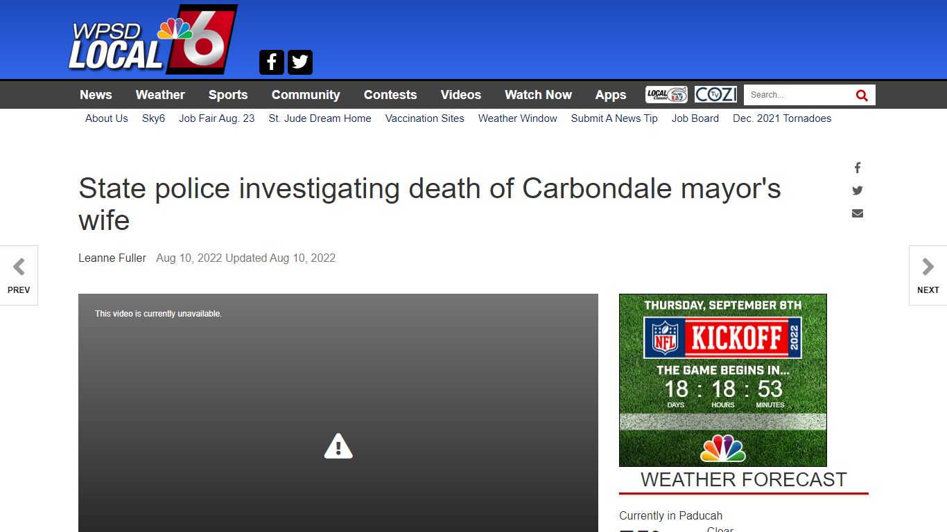 State police investigating death of Carbondale mayor's wife